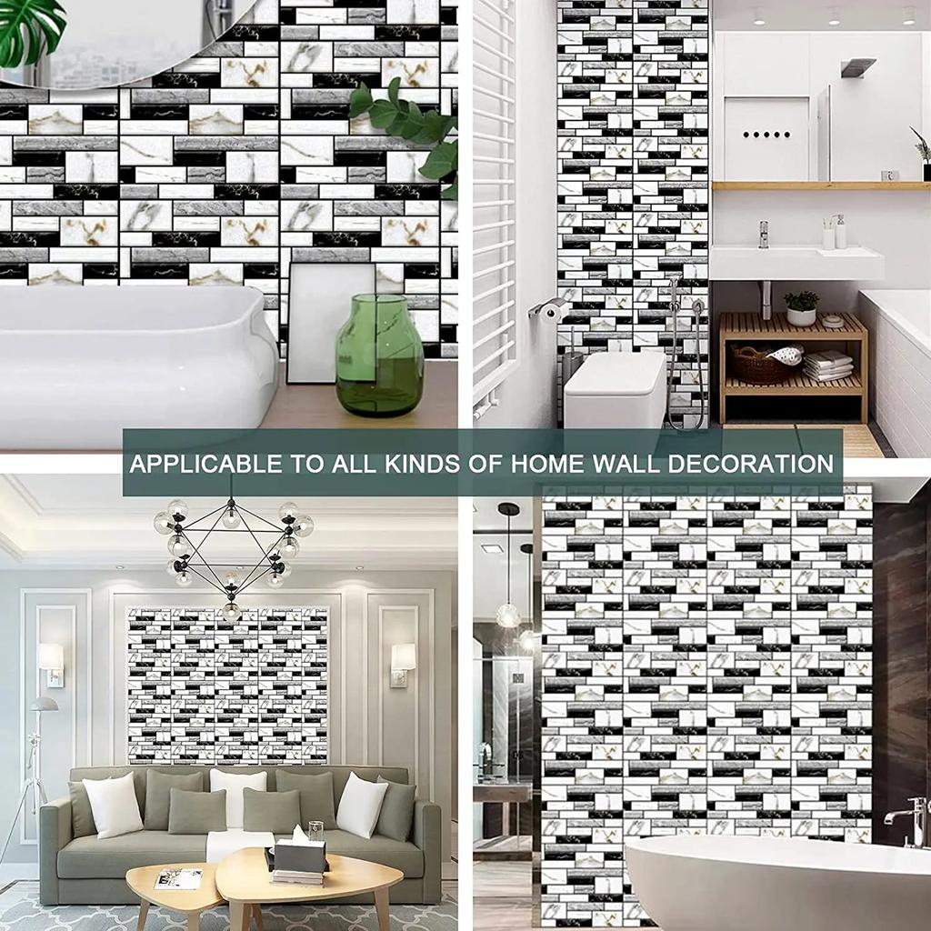 10 Pcs 3D Self-Adhesive Wall Panels | Waterproof XPE Foam Brick Wallpaper (30x30cm) by HitMyNeed
