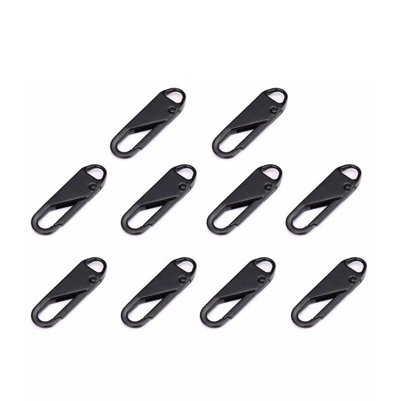 10 Pcs Instant Zipper Puller Repair Set 10-pcs-black plastic by HitMyNeed