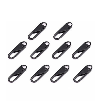 10 Pcs Instant Zipper Puller Repair Set 10-pcs-black plastic by HitMyNeed