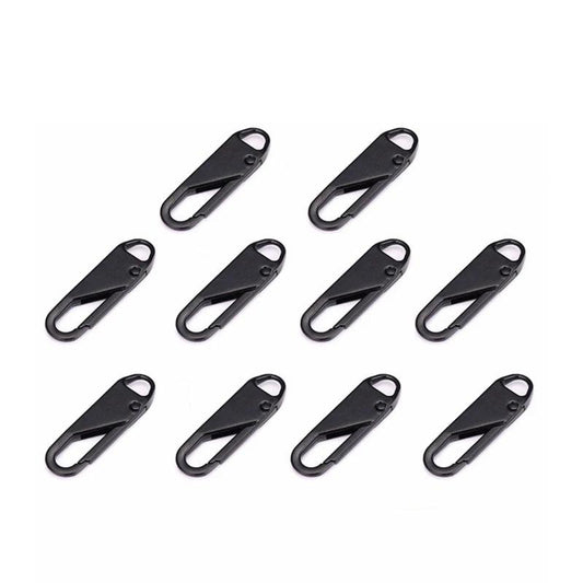 10 Pcs Instant Zipper Puller Repair Set 10-pcs-black plastic by HitMyNeed