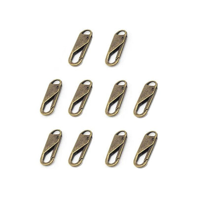 10 Pcs Instant Zipper Puller Repair Set 10-pcs-copper-color metal by HitMyNeed