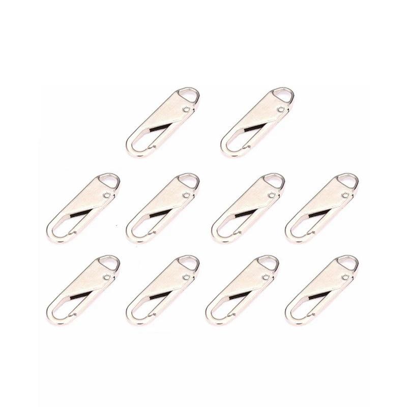 10 Pcs Instant Zipper Puller Repair Set 10-pcs-silver metal by HitMyNeed