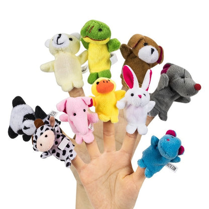 10-Piece Animal Finger Puppet Plush Set for Kids by HitMyNeed