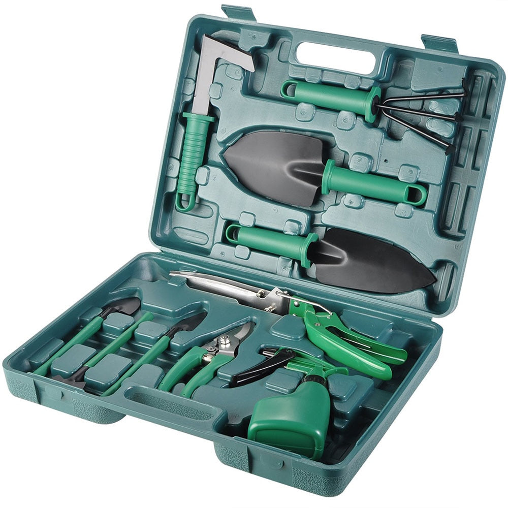 10-Piece Garden Hand Tool Set with Carry Case by HitMyNeed