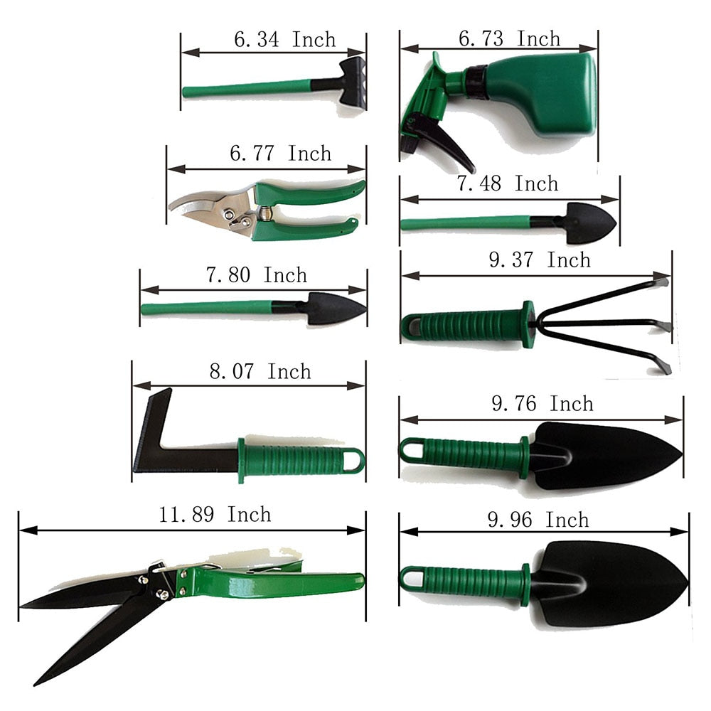 10-Piece Garden Hand Tool Set with Carry Case by HitMyNeed