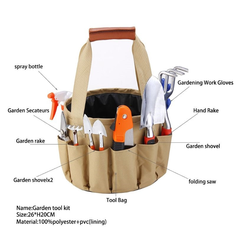 10-Piece Garden Tool Kit with Storage Bag by HitMyNeed
