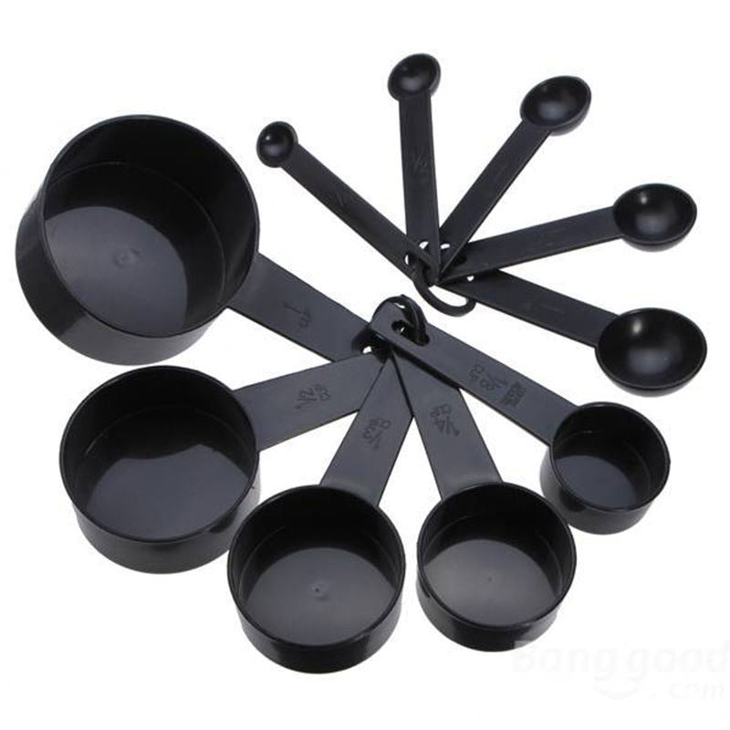 10-Piece Plastic Measuring Cups and Spoons Set by HitMyNeed
