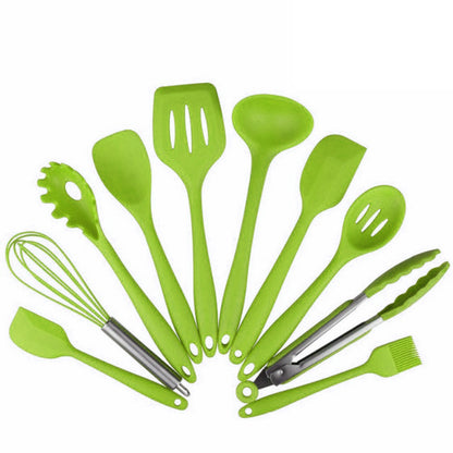 10-Piece Red Silicone Kitchen Utensil Set by HitMyNeed