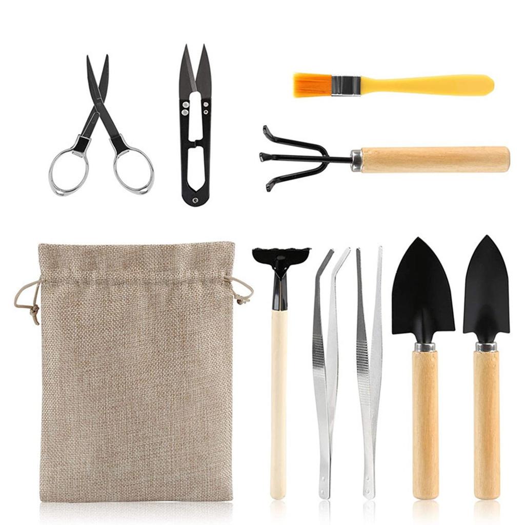 10-Piece Small Garden Hand Tool Set with Storage Bag by HitMyNeed