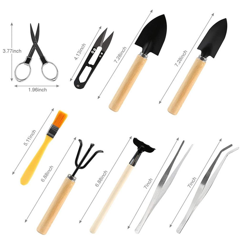 10-Piece Small Garden Hand Tool Set with Storage Bag by HitMyNeed