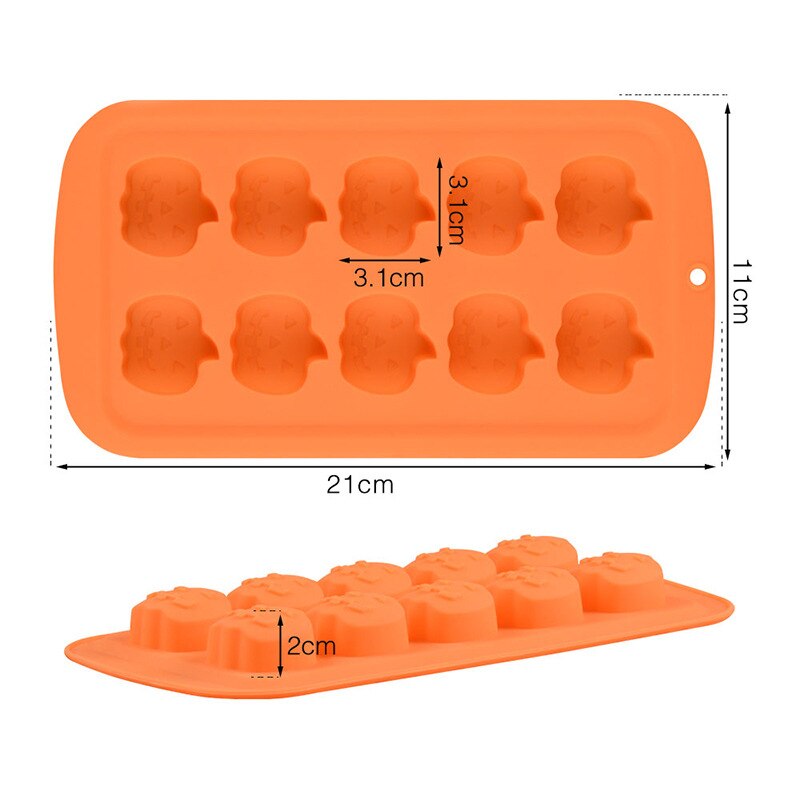 10 Slot Silicone Pumpkin Mold for Baking & Candy by HitMyNeed