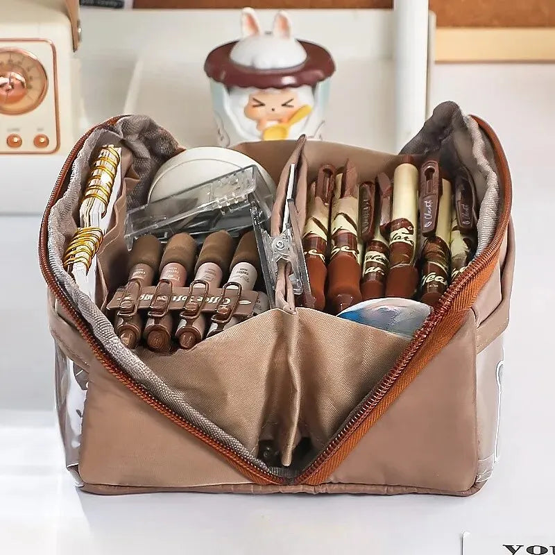 10-Tier Transparent Kids Pencil Case with Large Capacity by HitMyNeed