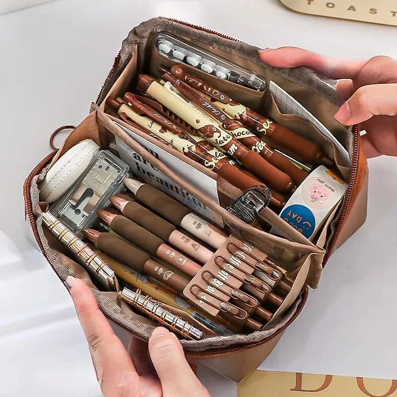 10-Tier Transparent Kids Pencil Case with Large Capacity by HitMyNeed