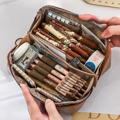 10-Tier Transparent Kids Pencil Case with Large Capacity by HitMyNeed