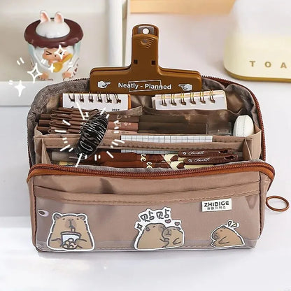 10-Tier Transparent Kids Pencil Case with Large Capacity by HitMyNeed