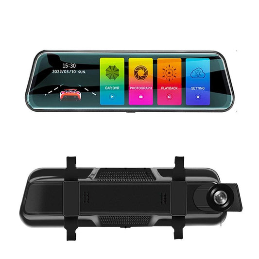 10" Touchscreen Mirror Dash Cam Front & Rear 1080p 128g by HitMyNeed