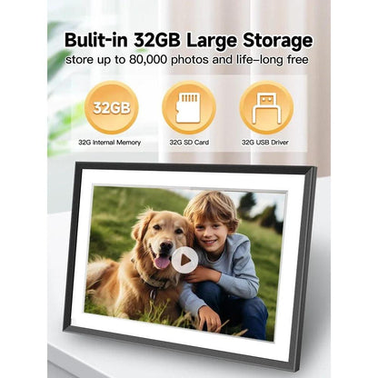 10" WiFi Digital Photo Frame with 32GB & IPS HD Display by HitMyNeed