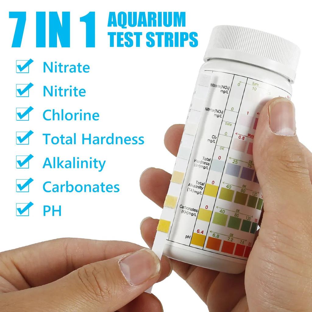 100 Aquarium Water Test Strips 7-in-1 Kit by HitMyNeed