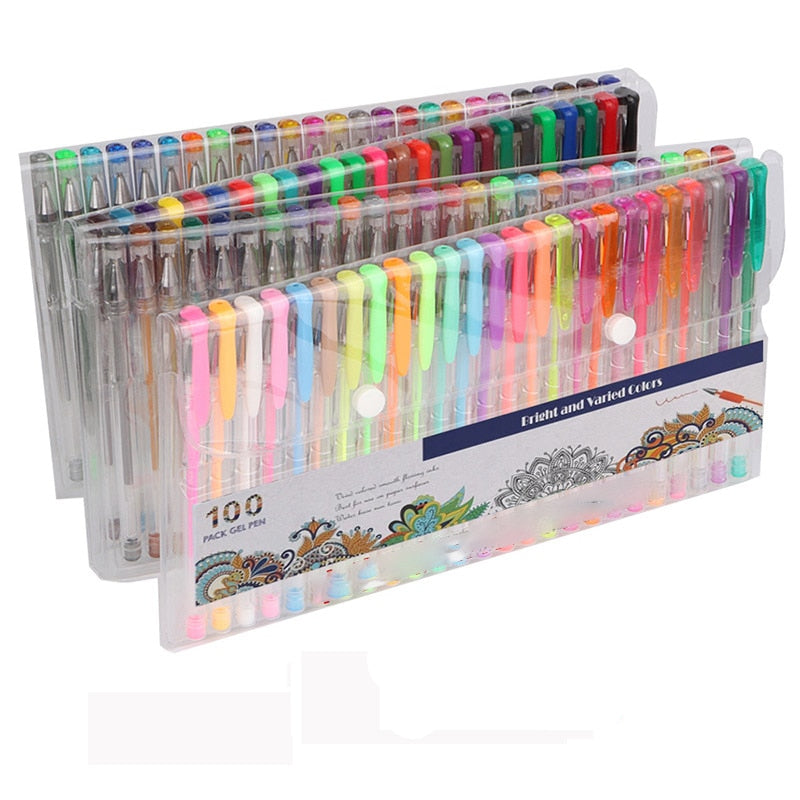 100-Color Gel Pen Set for Coloring and Drawing by HitMyNeed