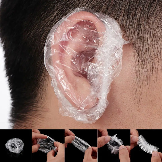 100 Disposable Waterproof Ear Covers for Hair Dye & Salon by HitMyNeed