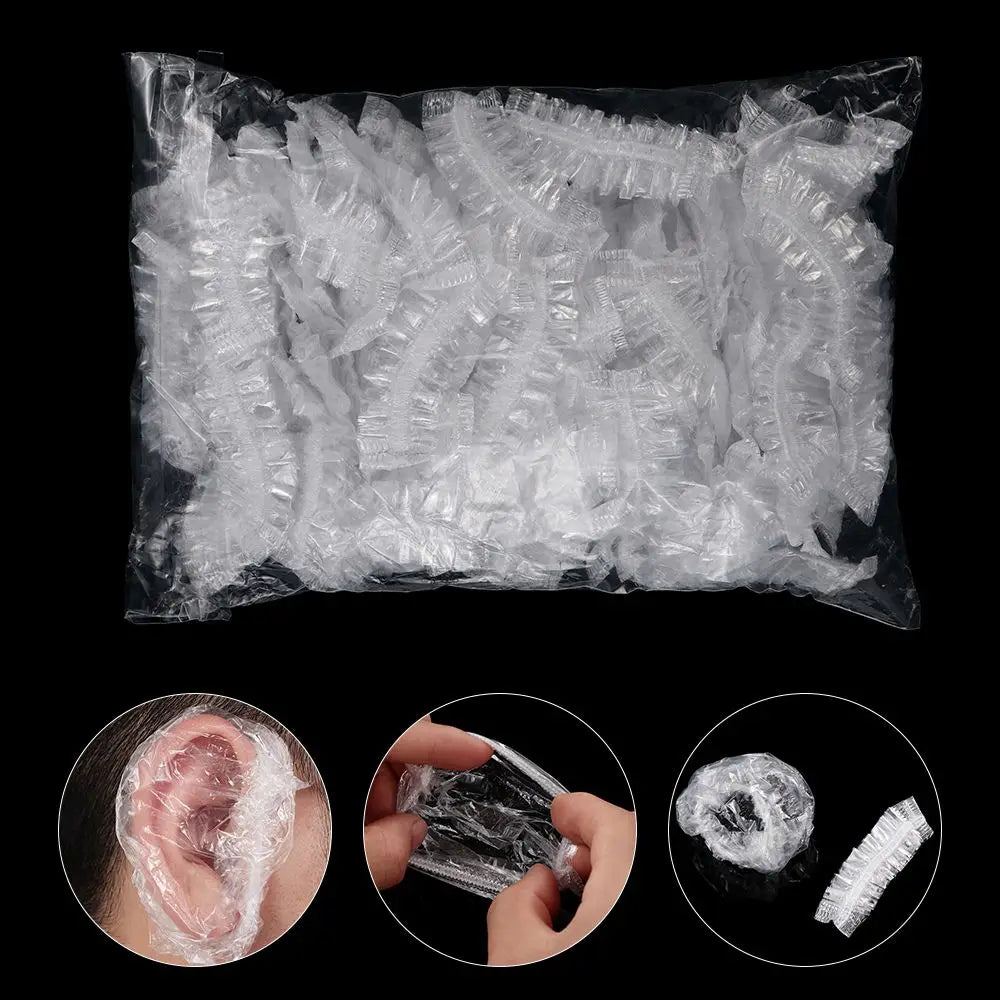 100 Disposable Waterproof Ear Covers for Hair Dye & Salon by HitMyNeed