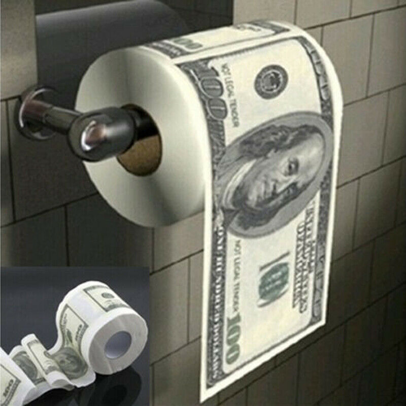 100 Dollar Bill Novelty Toilet Paper Roll by HitMyNeed