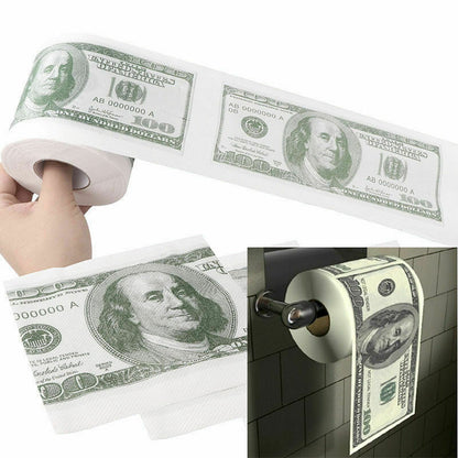 100 Dollar Bill Novelty Toilet Paper Roll by HitMyNeed