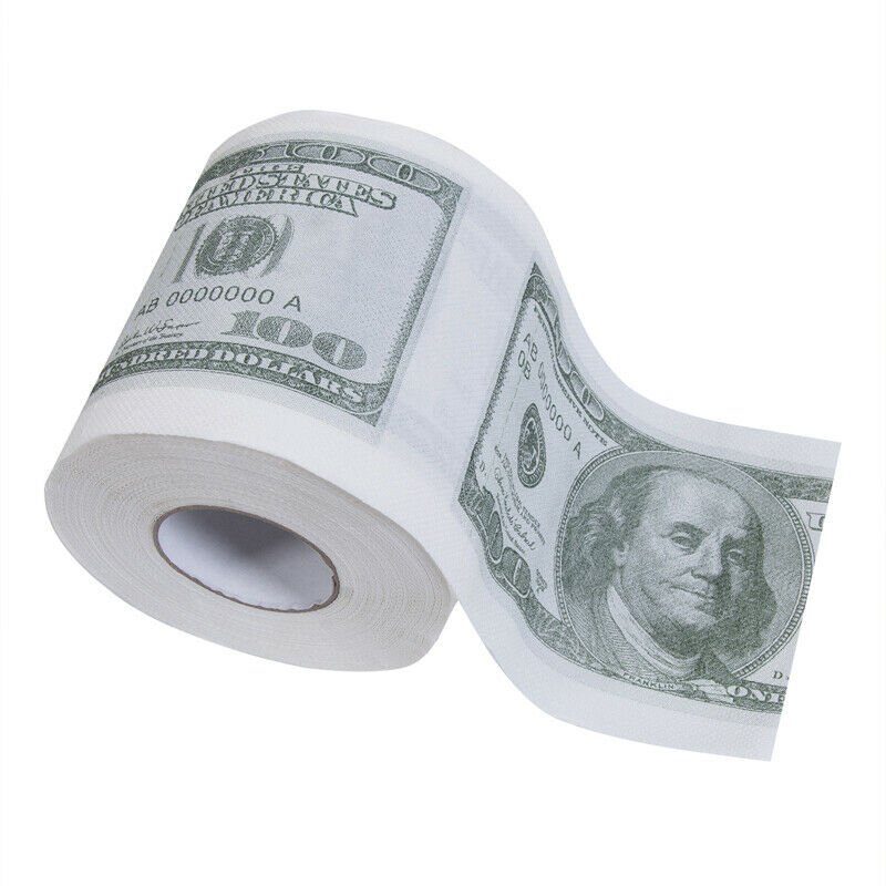 100 Dollar Bill Novelty Toilet Paper Roll by HitMyNeed