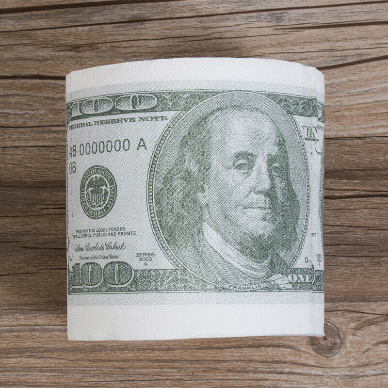 100 Dollar Bill Novelty Toilet Paper Roll by HitMyNeed