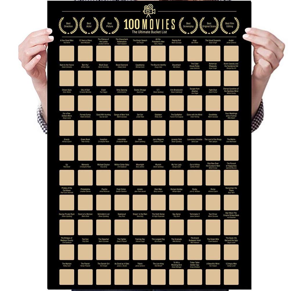 100 Movies Scratch Off Poster with Scraper by HitMyNeed