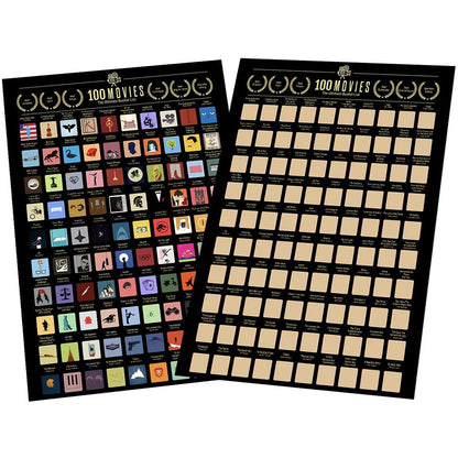 100 Movies Scratch Off Poster with Scraper by HitMyNeed