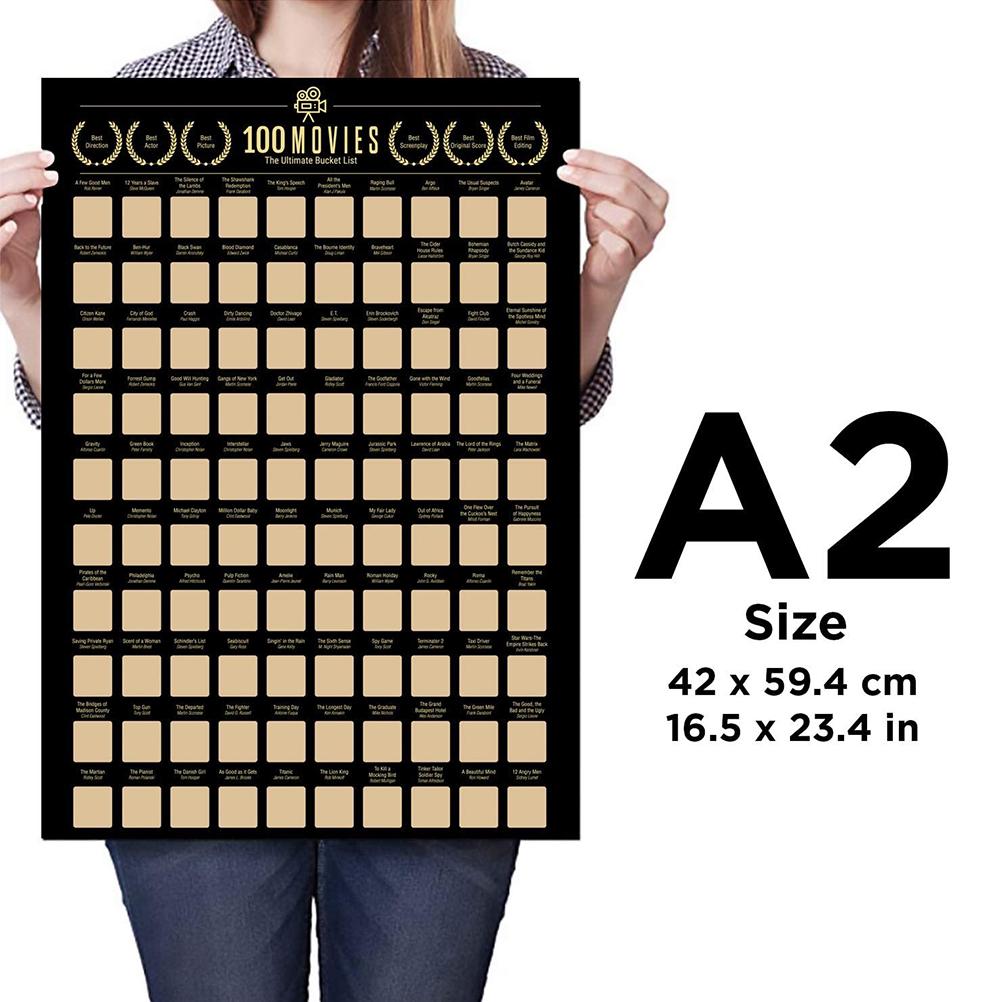 100 Movies Scratch Off Poster with Scraper by HitMyNeed