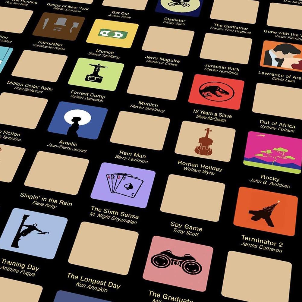 100 Movies Scratch Off Poster with Scraper by HitMyNeed