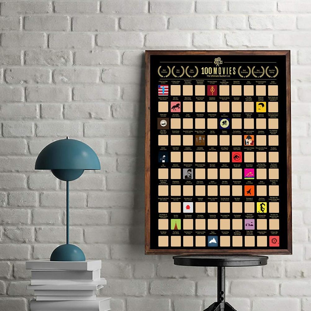 100 Movies Scratch Off Poster with Scraper by HitMyNeed