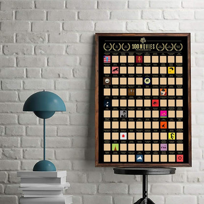 100 Movies Scratch Off Poster with Scraper by HitMyNeed