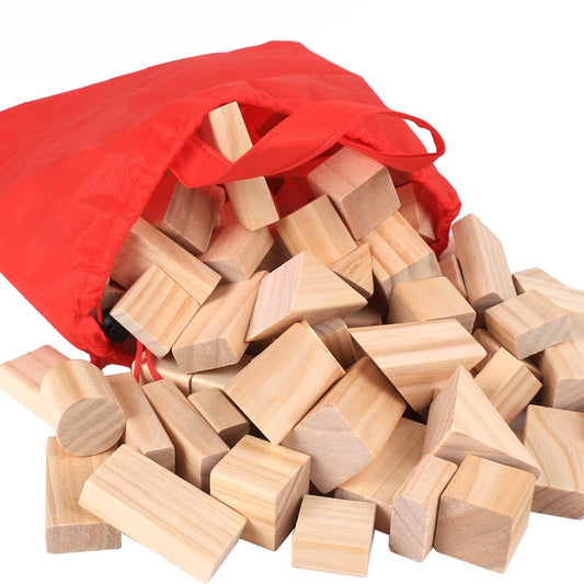 100-Piece Wooden Block Set for Kids by HitMyNeed