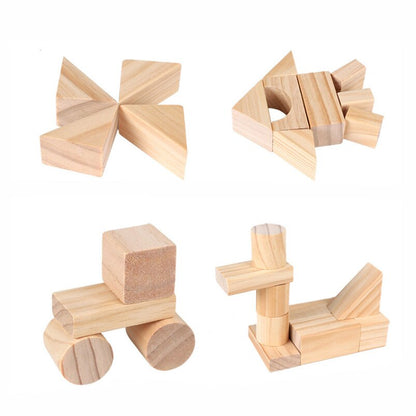 100-Piece Wooden Block Set for Kids by HitMyNeed