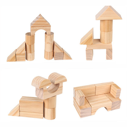 100-Piece Wooden Block Set for Kids by HitMyNeed