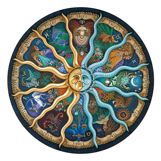 1000 Piece Round Zodiac Jigsaw Puzzle by HitMyNeed