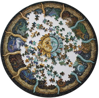 1000 Piece Round Zodiac Jigsaw Puzzle by HitMyNeed