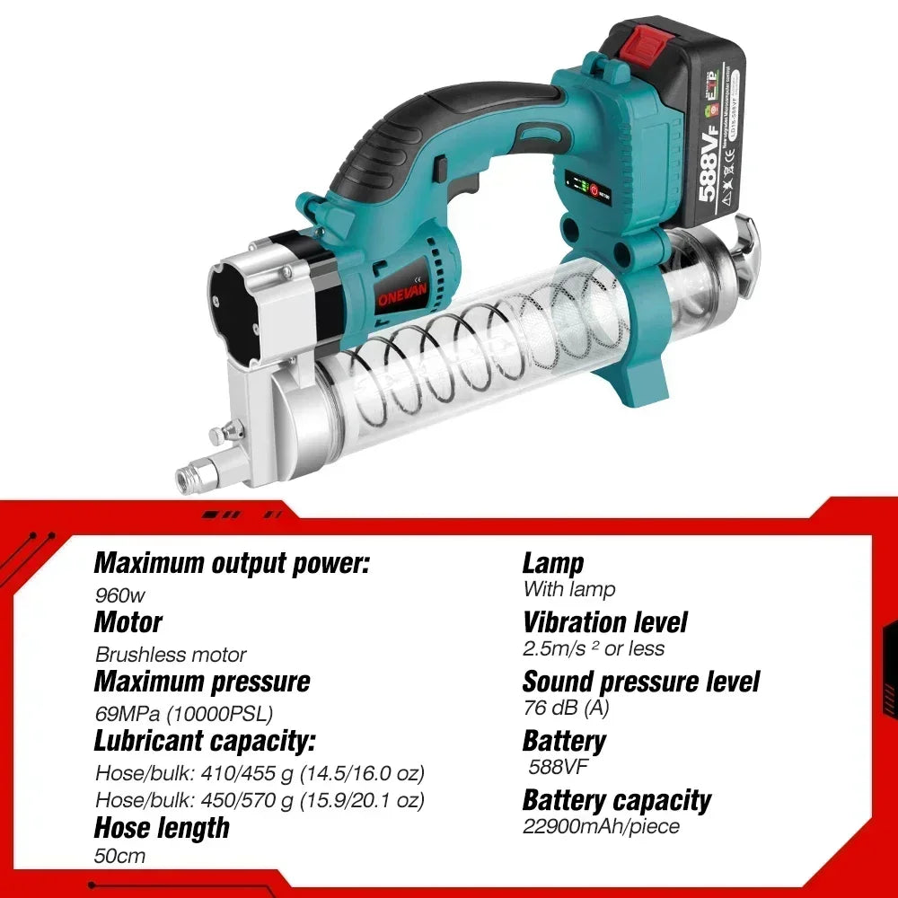 10000 PSI Cordless Electric Grease Gun for 18V Makita by HitMyNeed