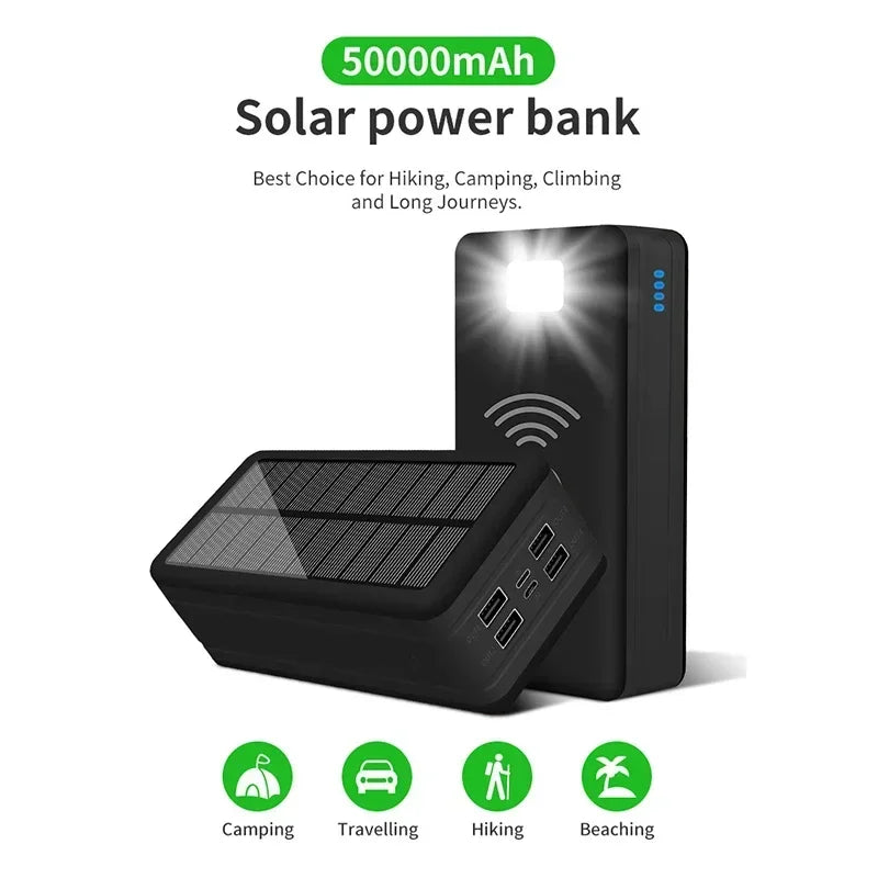 100000mAh Solar Power Bank with 4 USB & Wireless Charge by HitMyNeed