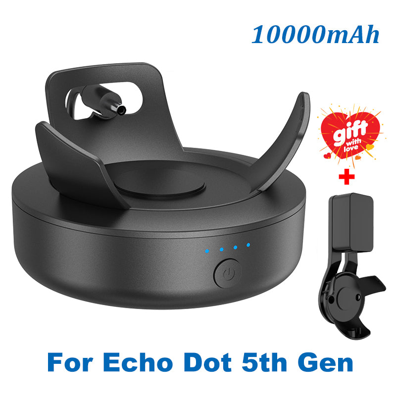 10000mAh Battery Base for Echo Dot 4th & 5th Gen 10000mah-black-dot-5 by HitMyNeed