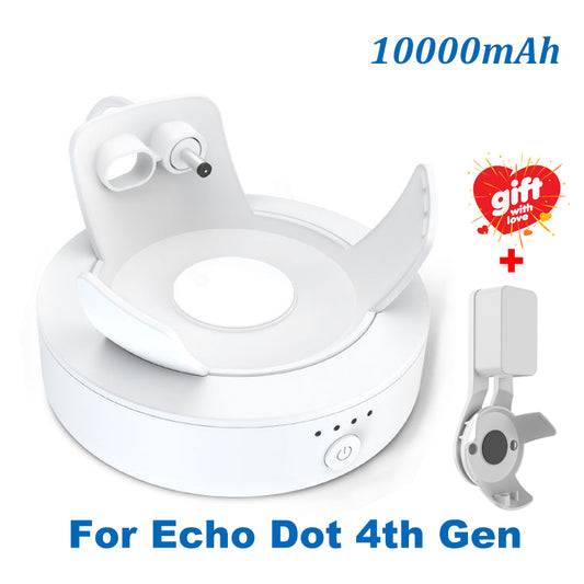 10000mAh Battery Base for Echo Dot 4th & 5th Gen 10000mah-white-dot-4 by HitMyNeed