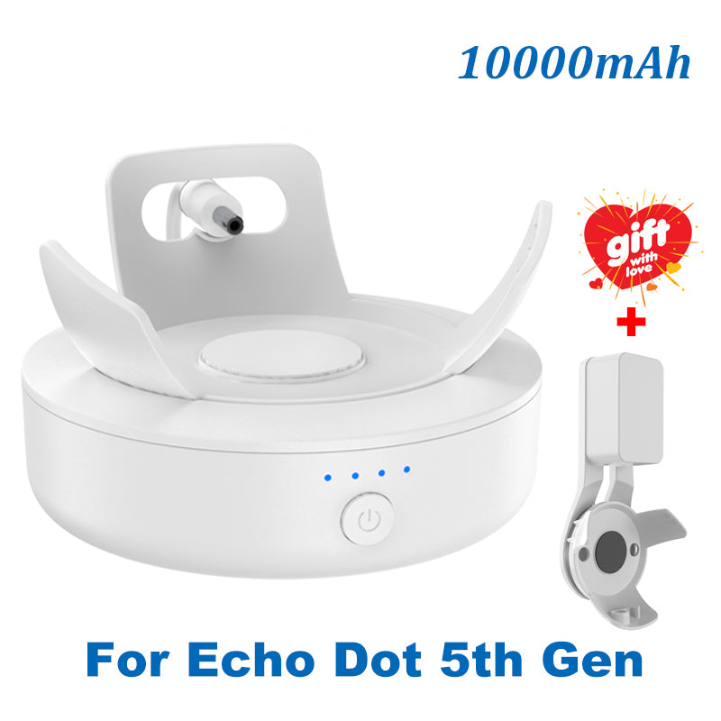 10000mAh Battery Base for Echo Dot 4th & 5th Gen 10000mah-white-dot-5 by HitMyNeed