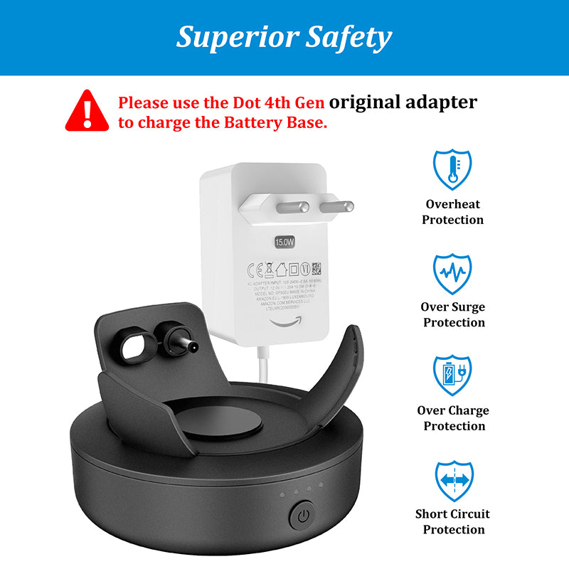 10000mAh Battery Base for Echo Dot 4th & 5th Gen by HitMyNeed