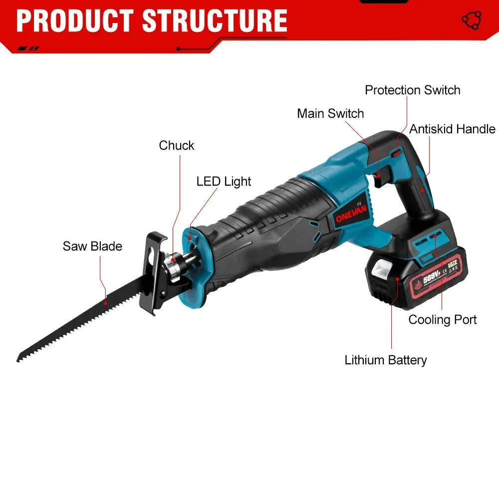10000SPM Cordless Reciprocating Saw for Makita 18V by HitMyNeed