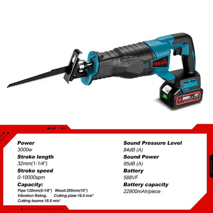 10000SPM Cordless Reciprocating Saw for Makita 18V by HitMyNeed
