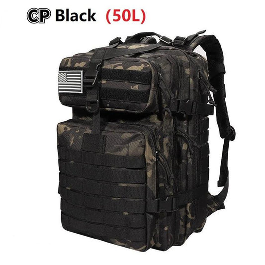 1000D Nylon Tactical Hiking Backpack 30L / 50L cpblack-50l by HitMyNeed