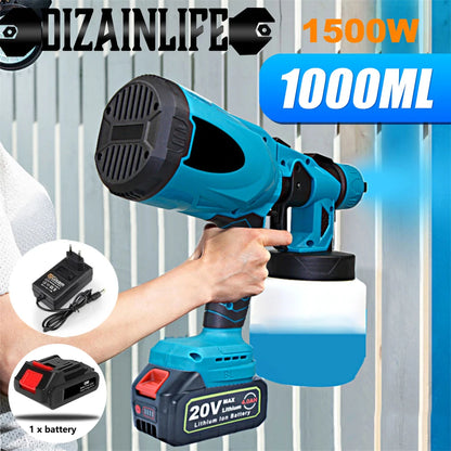 1000ml Cordless HVLP Paint Sprayer for 18V Makita by HitMyNeed